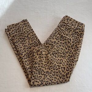 Banana Republic Camden Pant Tan Brown Leopard Print Flat front Size 2
